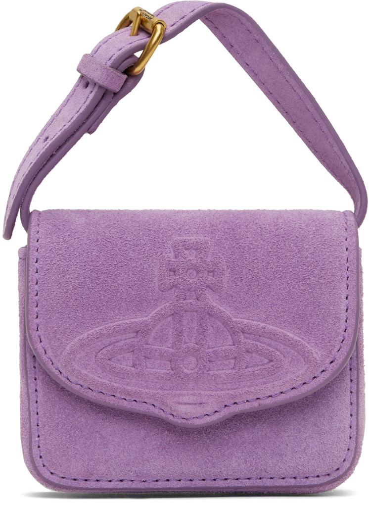 Vivienne Westwood Purple Suede Mini Linda Bag