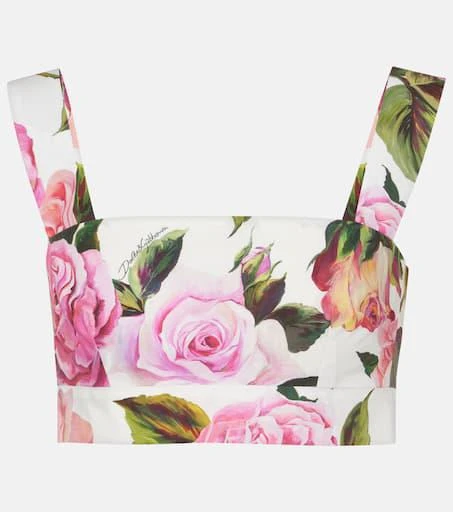 Dolce 
Gabbana Floral cotton poplin crop top 1