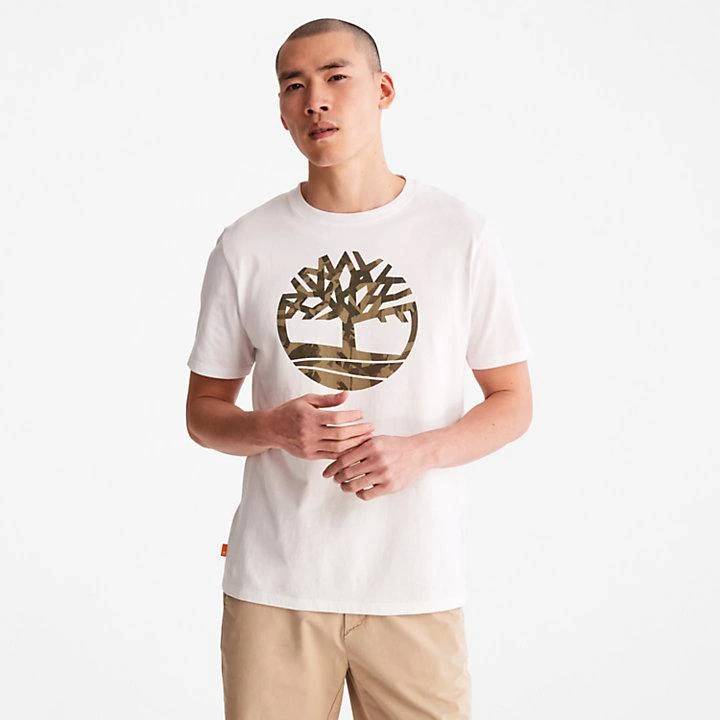 Timberland Camo Logo T-Shirt for Men in White 1