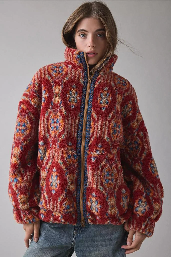 BDG BDG Mae Printed Piled Fleece Zip-Up Jacket 1