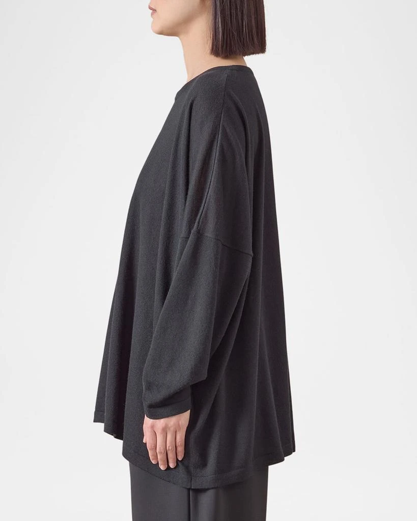 Eskandar Ultrafine Cashmere Wide Round-Neck Sweater (Mid Plus Length) 5