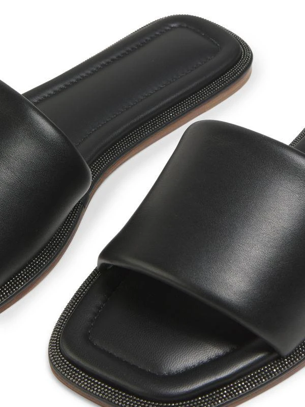 Brunello Cucinelli Monili Trim Leather Flat Sandals 6