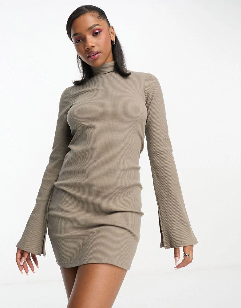 monki mini dress Monki ruffle mini dress in white-Neutral