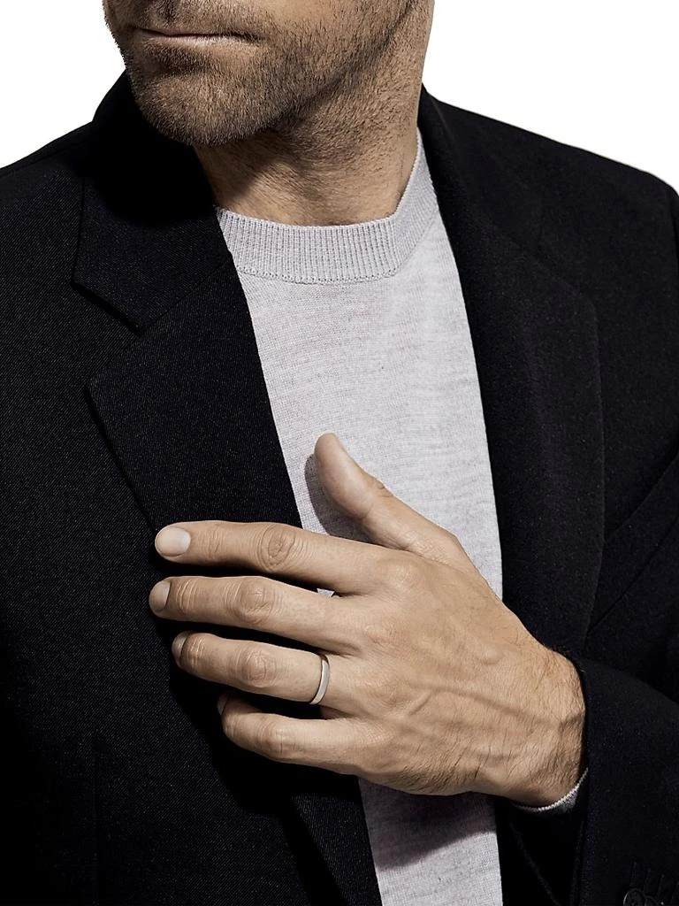 De Beers Platinum Wide Court Wedding Band Ring 3