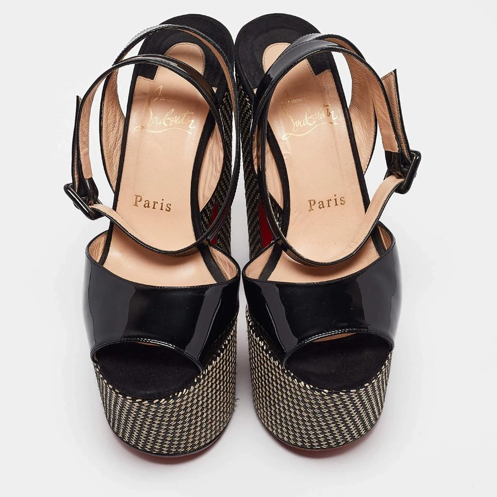Christian Louboutin Christian Louboutin Black Patent Leather Platform Ankle Strap Sandals Size 37.5 3