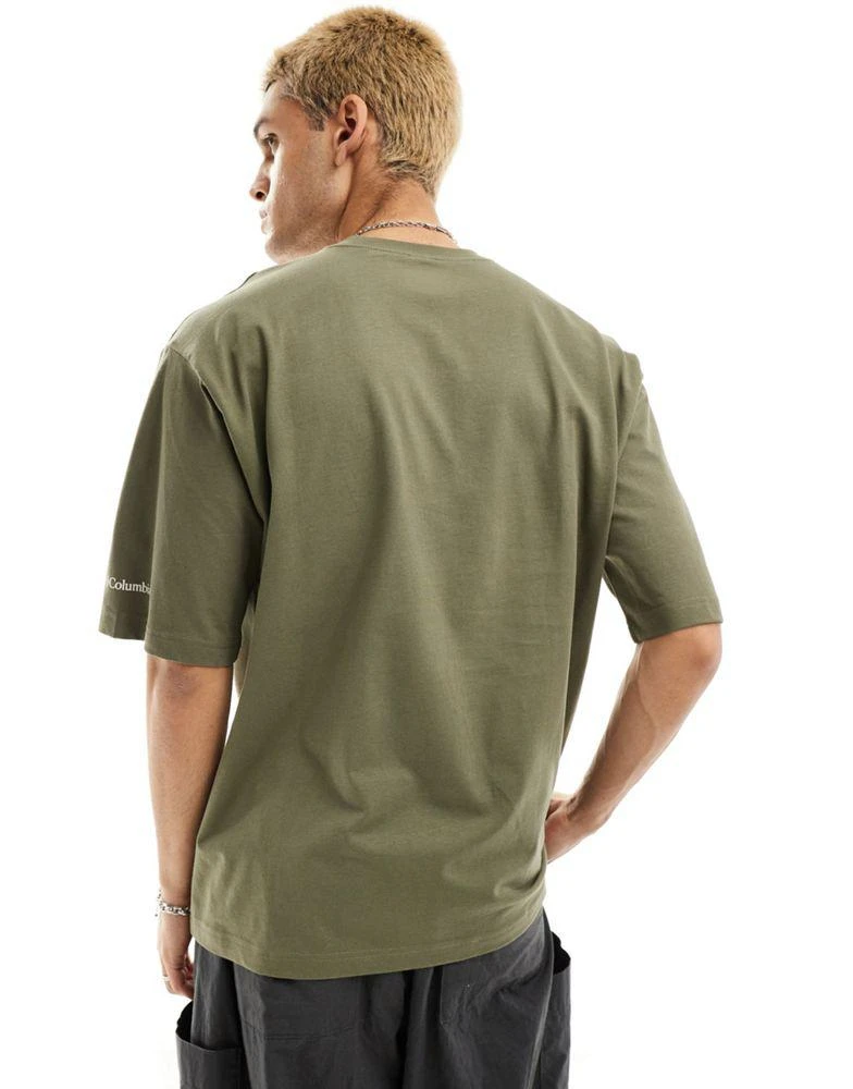 Columbia Columbia Reventure central logo t-shirt in khaki 3