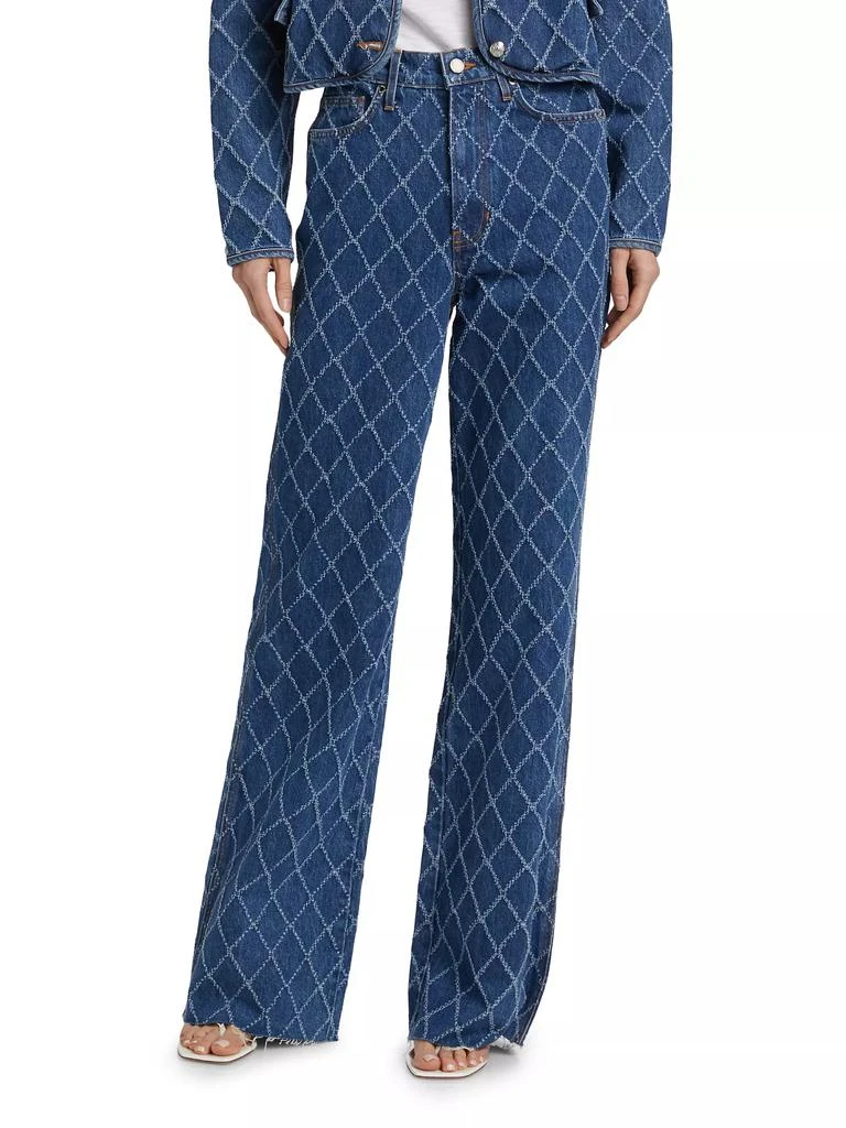 VERONICA BEARD Taylor Diamond Stitch High-Rise Wide-Leg Jeans 3