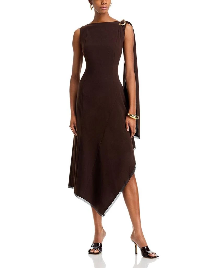 Jason Wu Boat Neck Fit and Flare Crepe Dress 1
