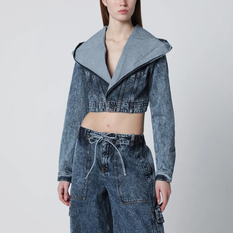 Alaïa Denim hooded jacket