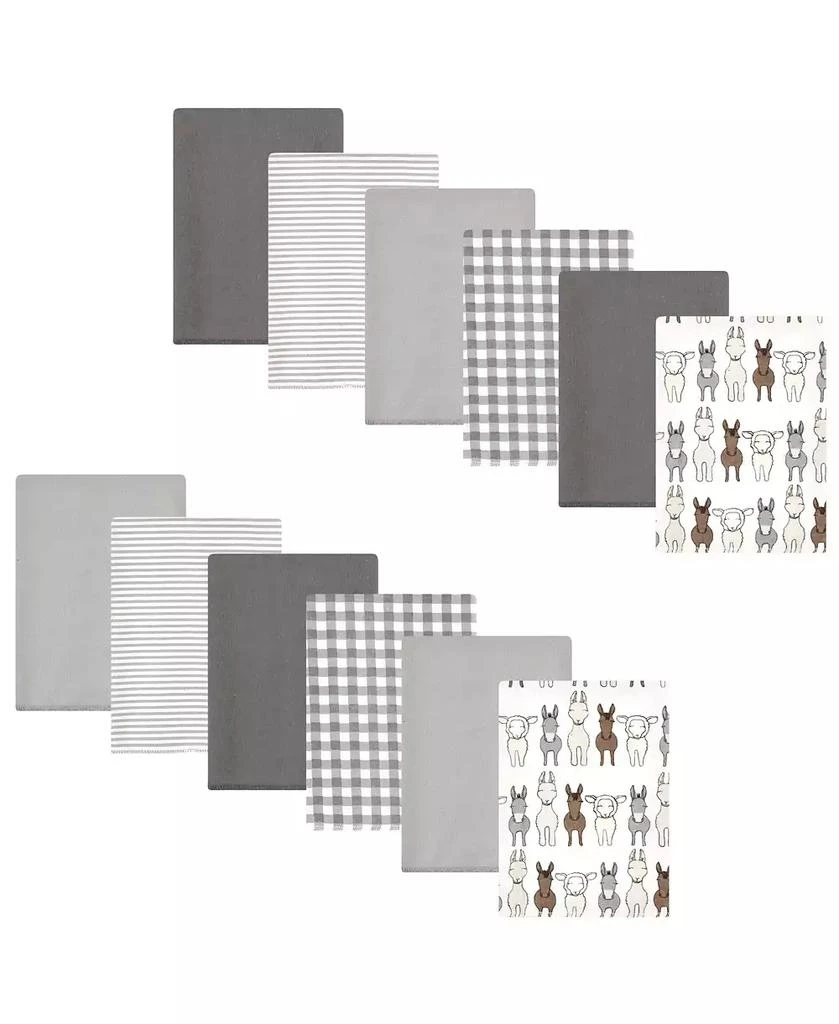Hudson 12-Count Flannel Burp Cloths Cotton/Poly Blend
