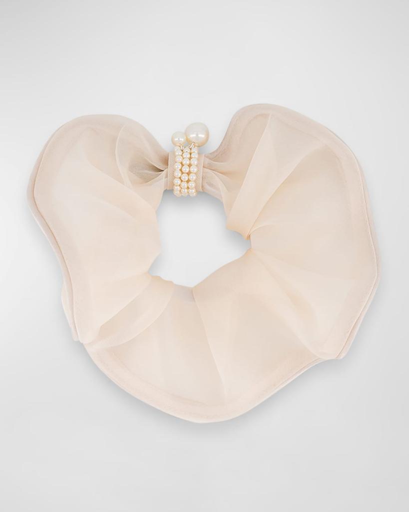 Alexandre de Paris Pearly Silk Scrunchie