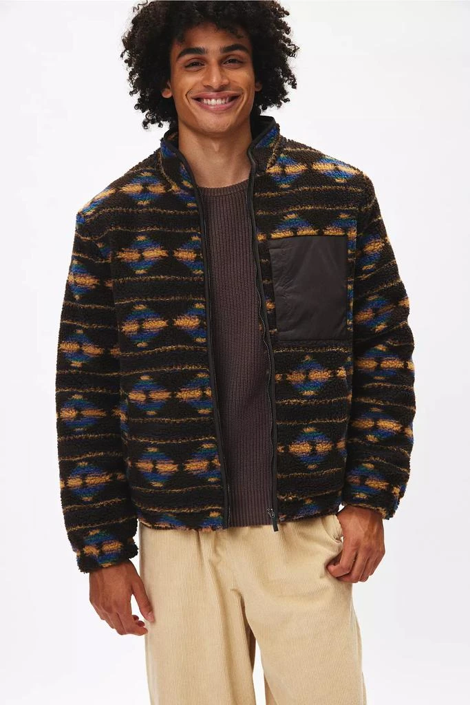 Native Youth Native Youth Westwick Patterned Fleece Full Zip Sweatshirt 1