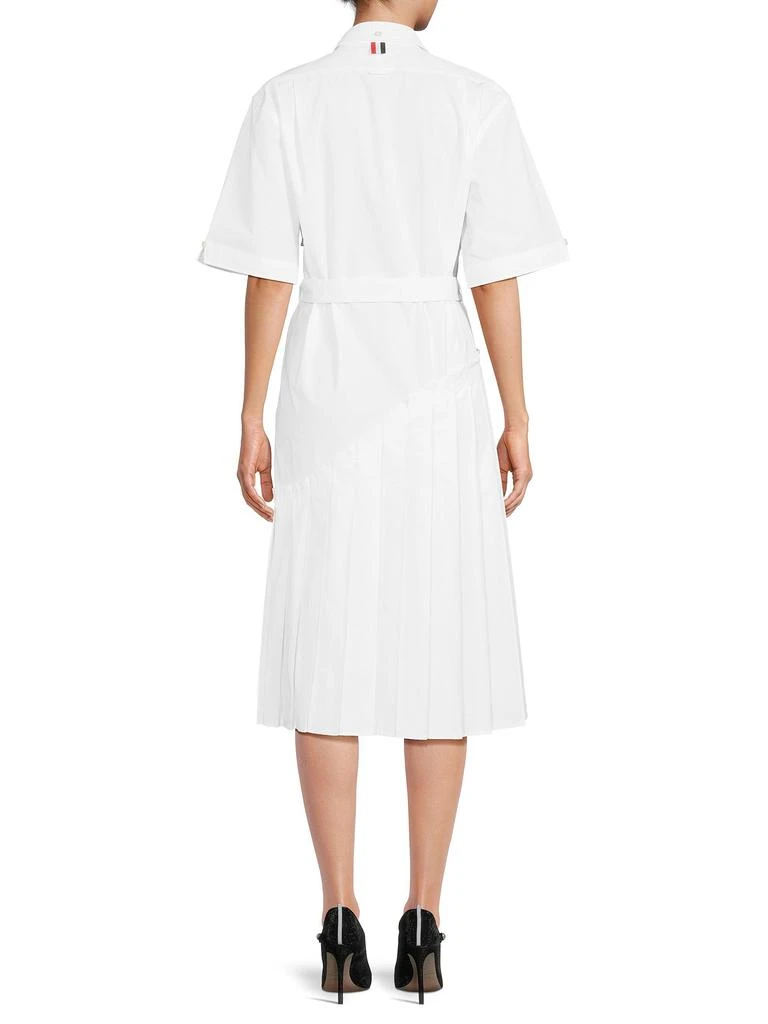 Thom Browne Pleated 
Belted Midi Polo Dress 2