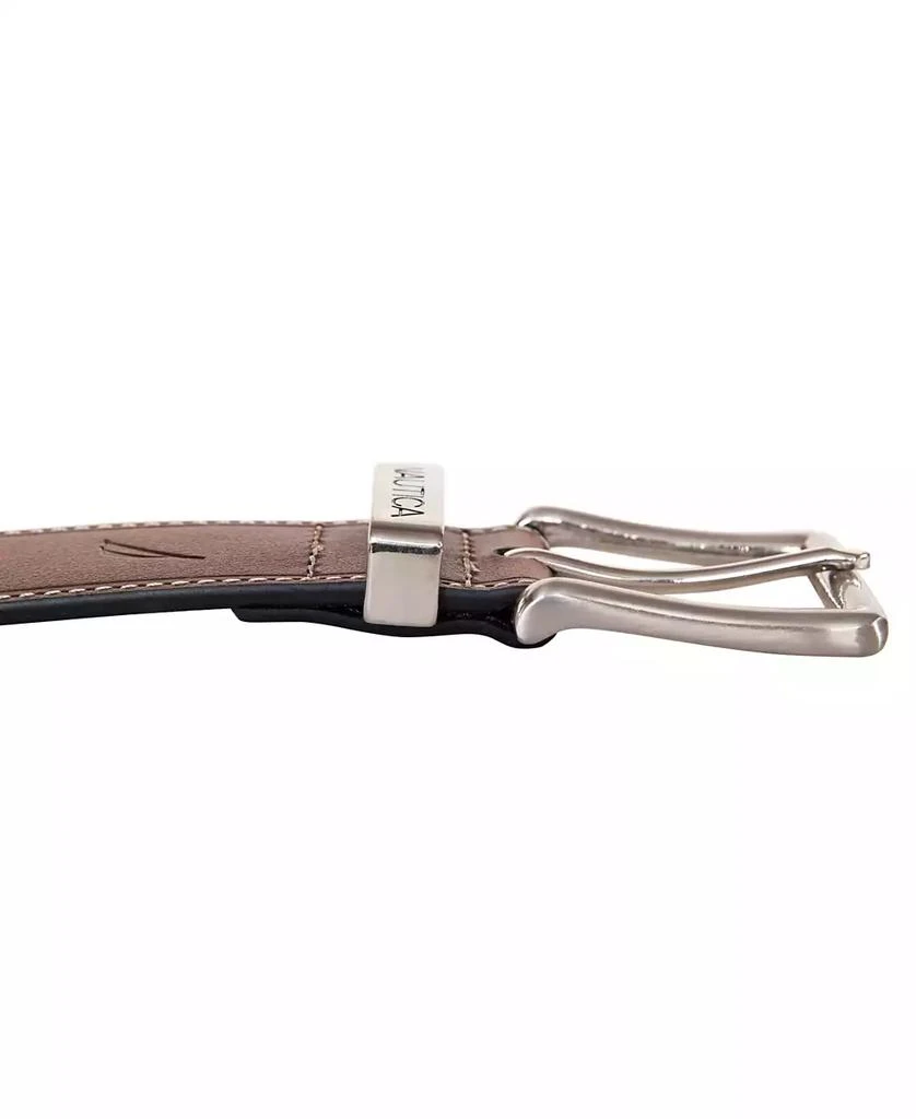 Nautica Men's Leather Jean Belt with Signature Engraved Keeper 4