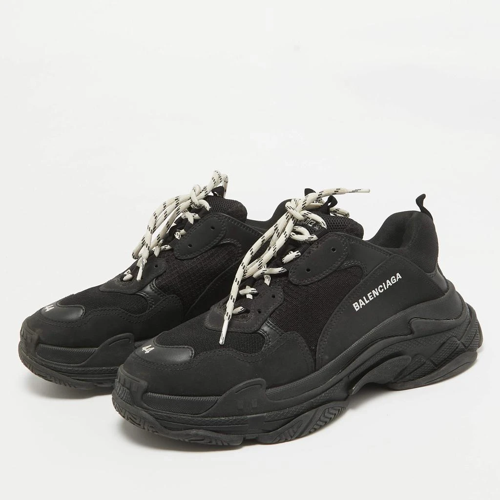 Balenciaga Balenciaga Black Leather and Mesh Triple S Sneakers Size 44 2