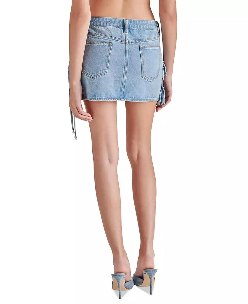 Steve Madden Women's Denim Evalina Cargo Mini Skirt 2