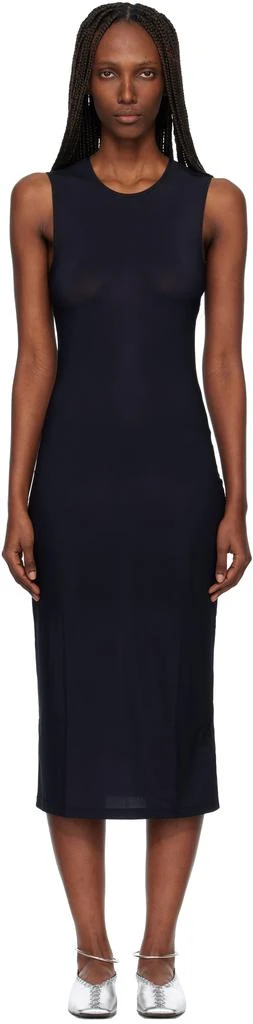 Jil Sander Black Jersey Slip Midi Dress
