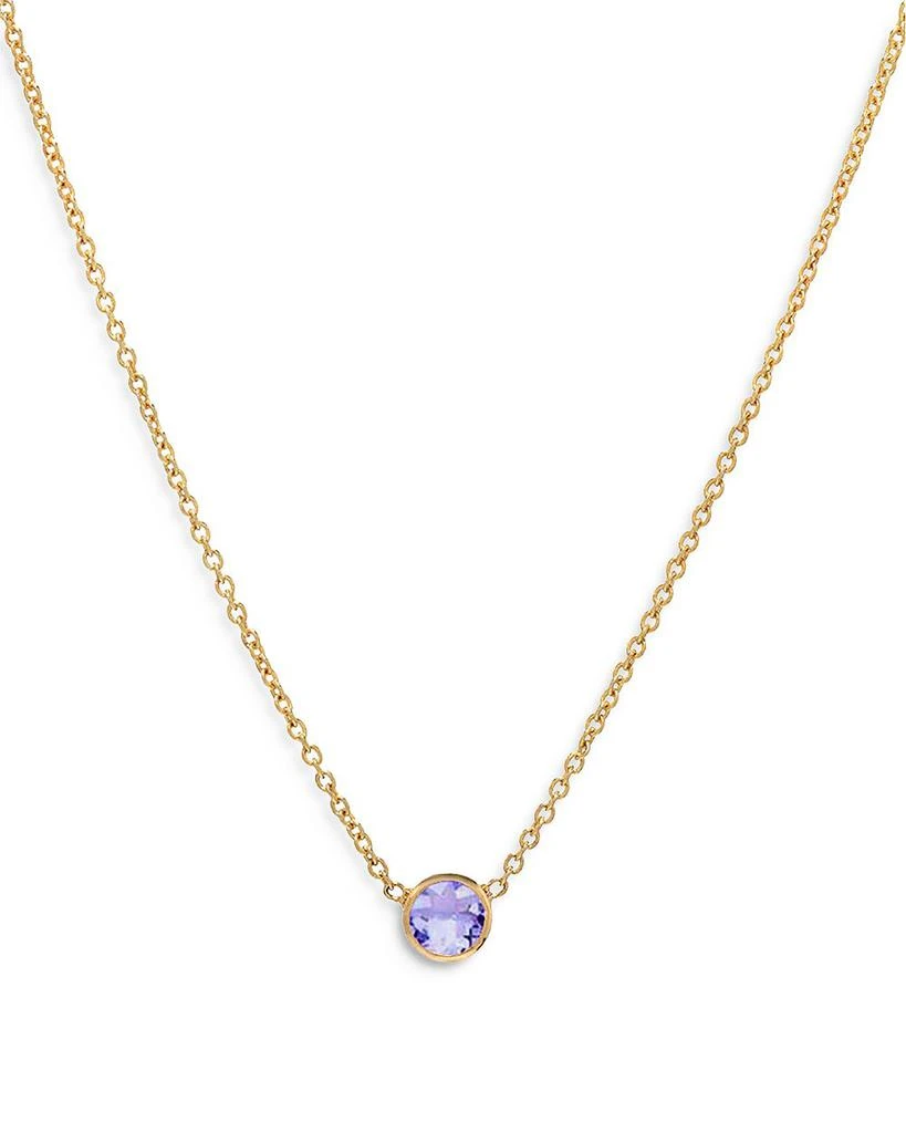 Zoe Lev 14K Yellow Gold Alexandrite Birthstone Solitaire Pendant Necklace, 16-18" 1