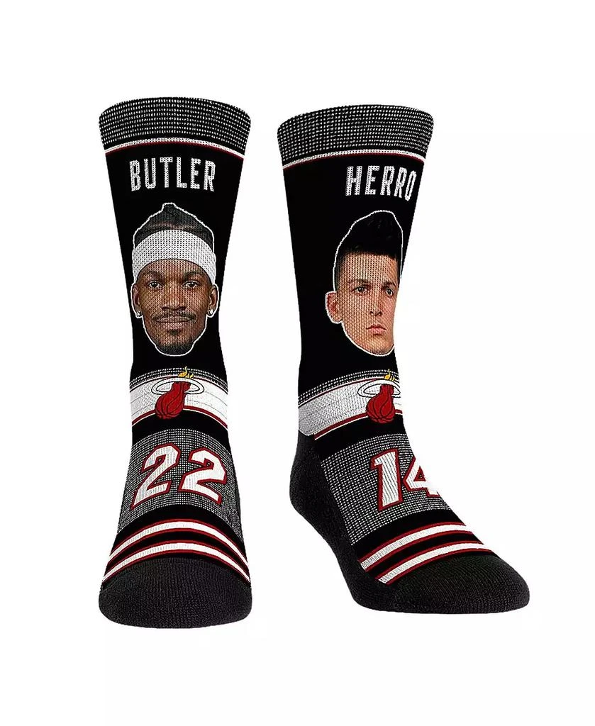 Rock 'Em Men's and Women's Socks Jimmy Butler and Tyler Herro Miami Heat Teammates Player Crew Socks 1
