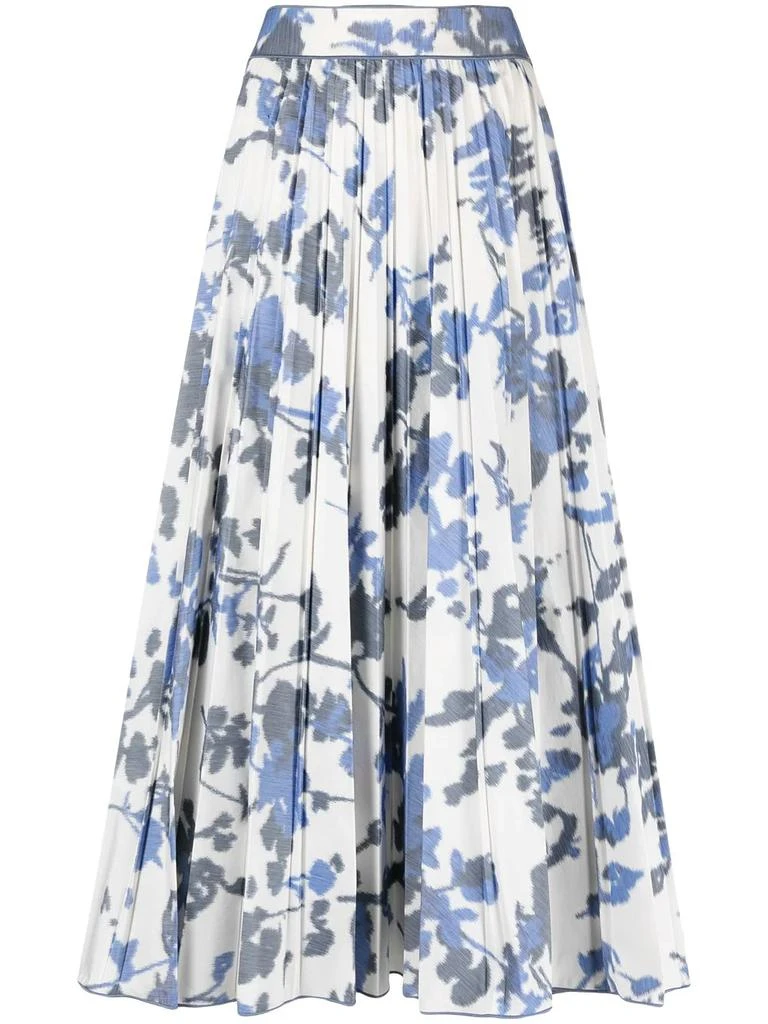 AGNONA floral-print pleated midi skirt - women 1