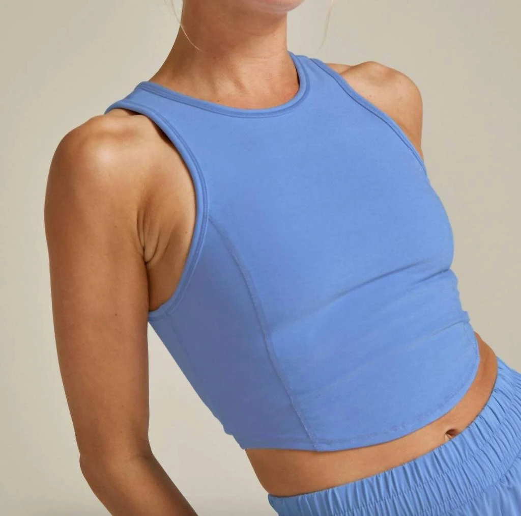 Beyond yoga Spacedye Motivate Cropped Tank In Blue Heather 1