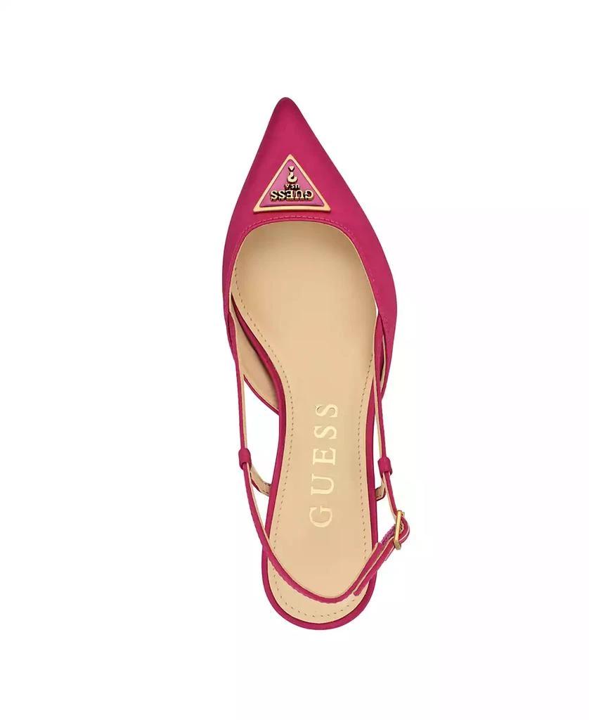 GUESS Women's Jesson Logo Slingback Kitten Heel Pumps 4