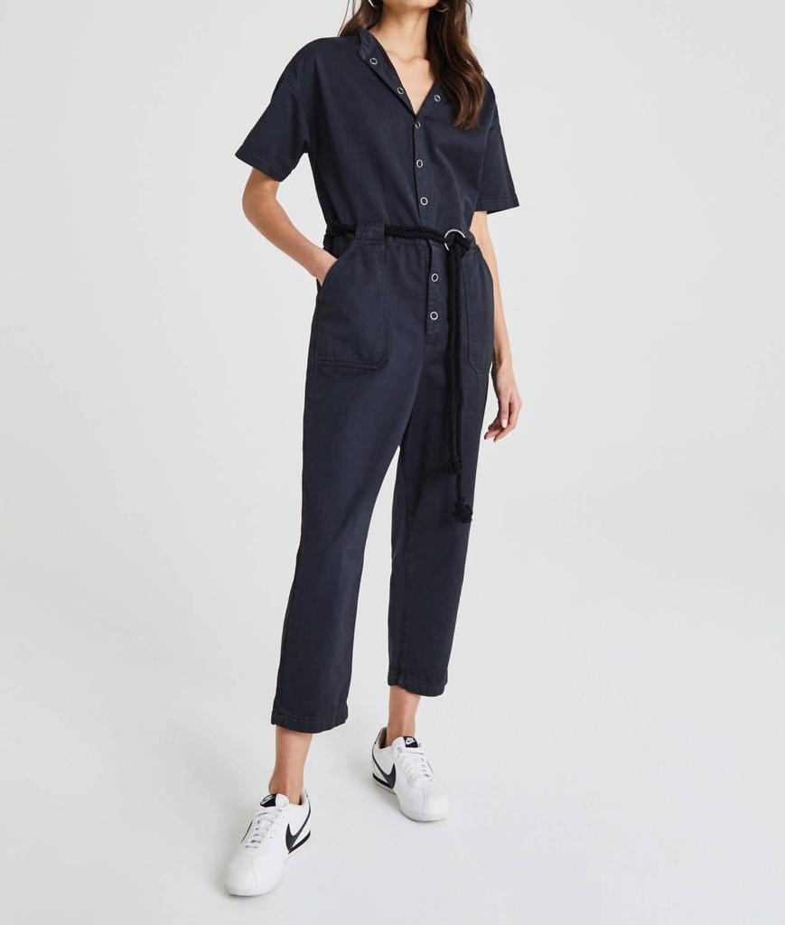 Ag Jeans Emery Jumpsuit In Sulfur Black