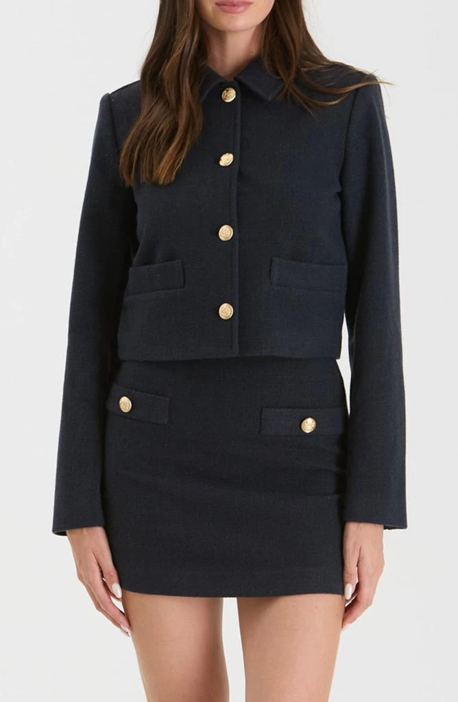 Blu Pepper Button Crop Jacket 1