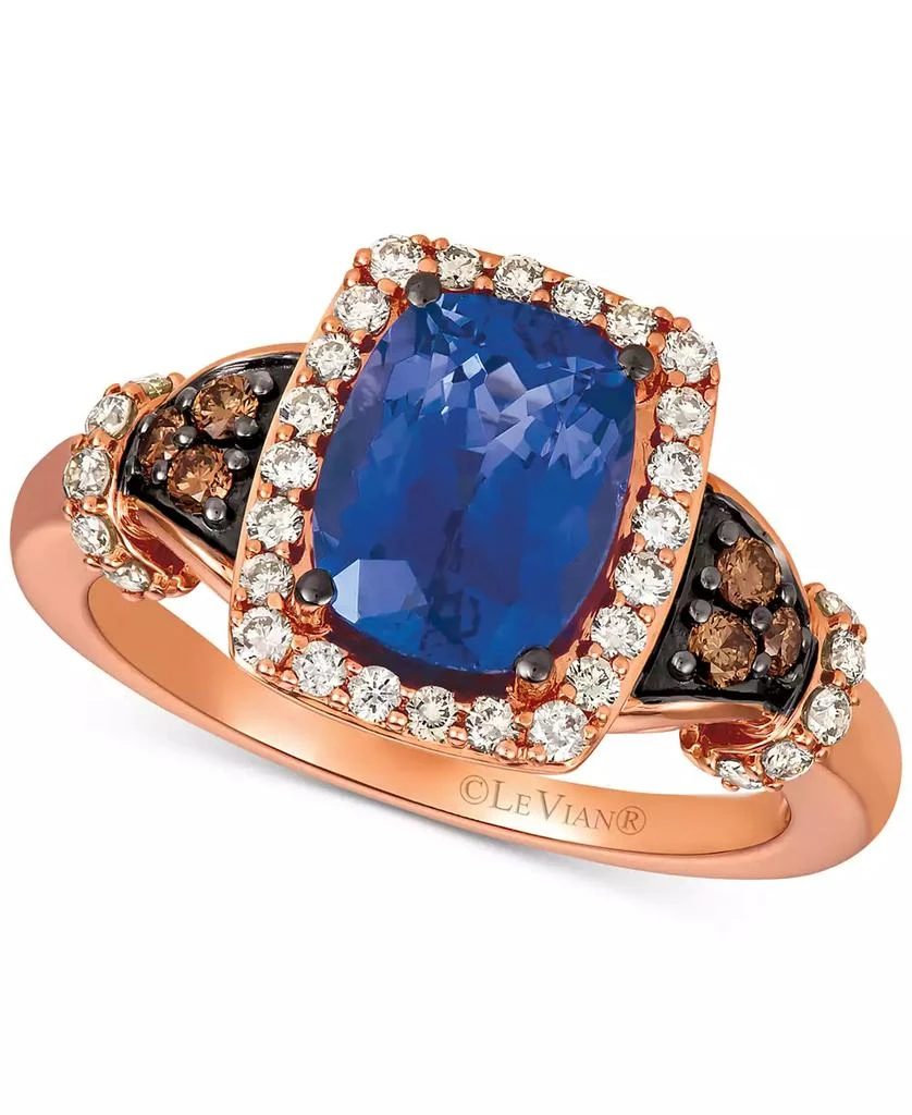 Le Vian Blueberry Tanzanite® (2 ct. t.w.), Nude Diamonds™ (1/3 ct. t.w.) 
Chocolate Diamonds® (1/8 ct. t.w.) Ring Set in 14k Rose Gold