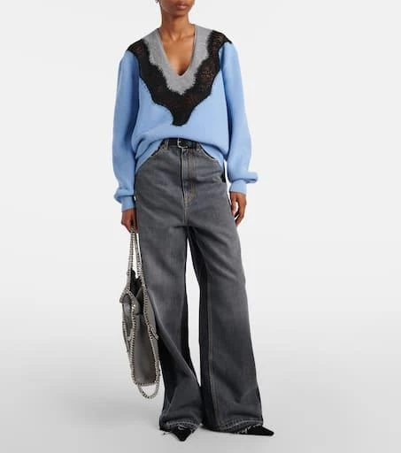 Stella McCartney Lace-trimmed virgin wool sweater 2
