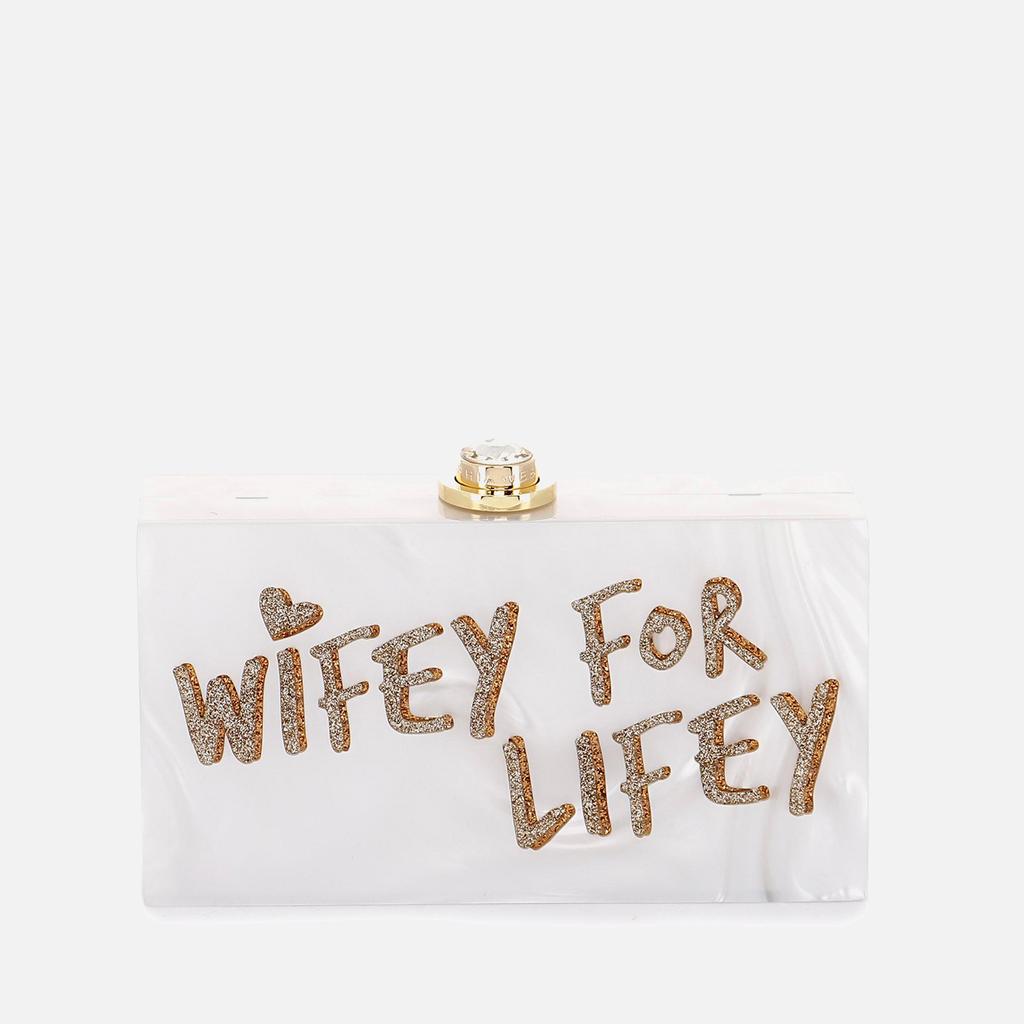 Sophia Webster Sophia Webster Cleo Wifey For Lifey Acrylic Clutch