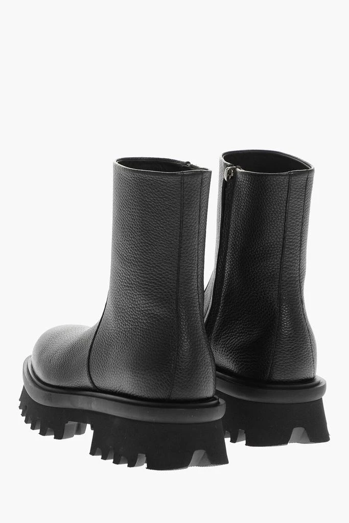 Salvatore Ferragamo Textured Leather Klem Booties With Carrion Sole 2