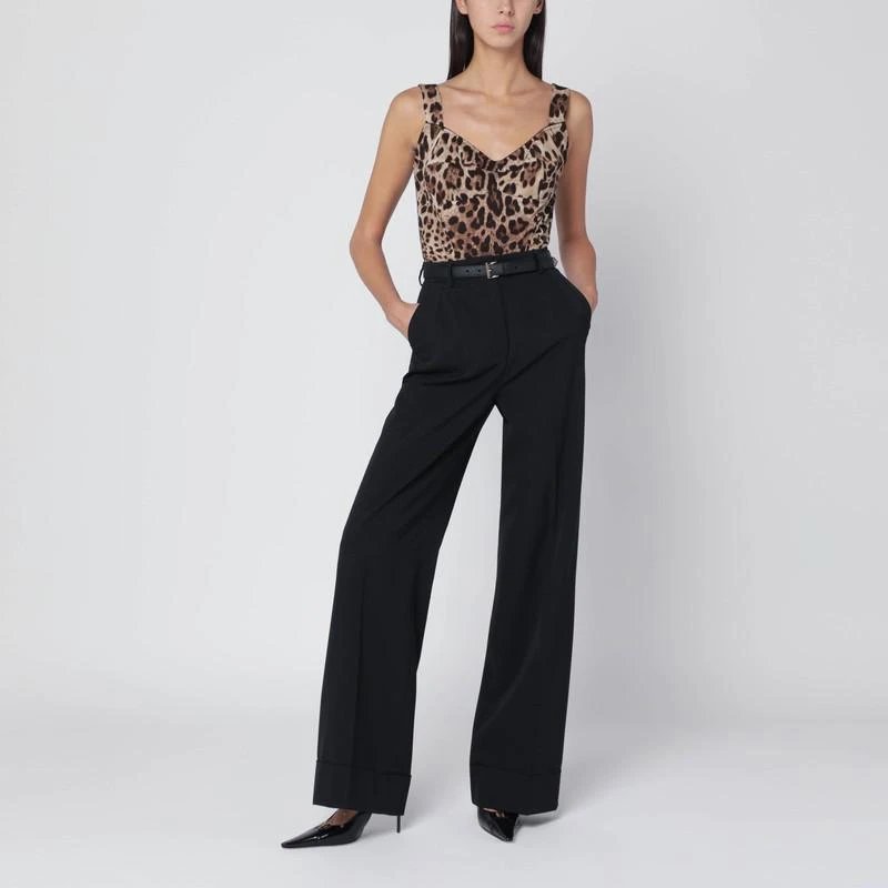 Dolce 
Gabbana Charmeuse bustier with leopard print 2