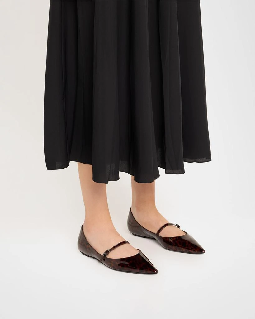 Stuart Weitzman Emilia Tortoise Patent Leather Mary Jane Ballerina Flats 2