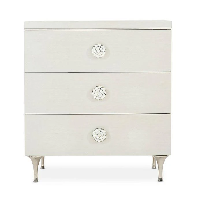 Bernhardt Silhouette 3 Drawer Nightstand with Rose Hardware