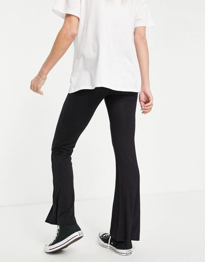 ASOS ASOS DESIGN Maternity over the bump kick flare trouser in black 4