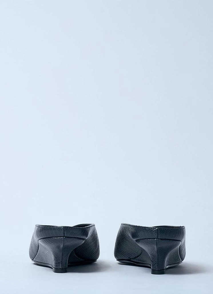 Totême Sharp Lizard-Embossed Wedge Mules 6