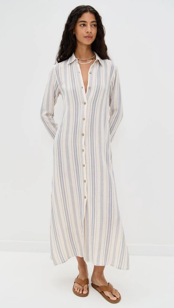 white christmas dresses Dune Cotton Gauze Wesley Dress - Cocoa Reef Stripe main image 0
