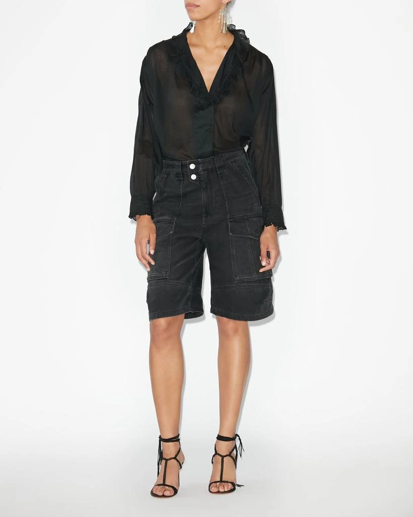 MARANT ÉTOILE MARANT ÉTOILE, PAMIAS COTTON VOILE TOP - Women - Black - 34 1