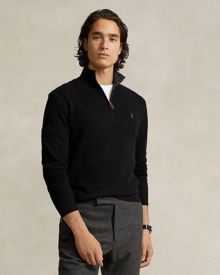 Ralph Lauren Cashmere Regular Fit Quarter Zip Mock Neck Sweater - Exclusive