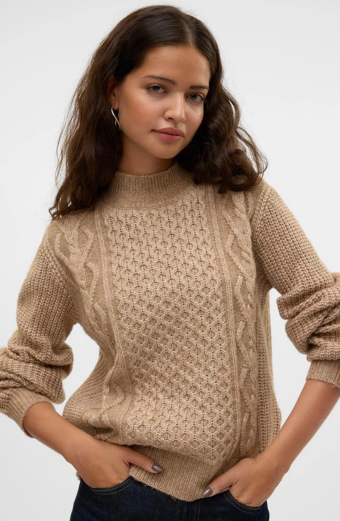 VERO MODA Universe Mock Neck Cable Sweater 6