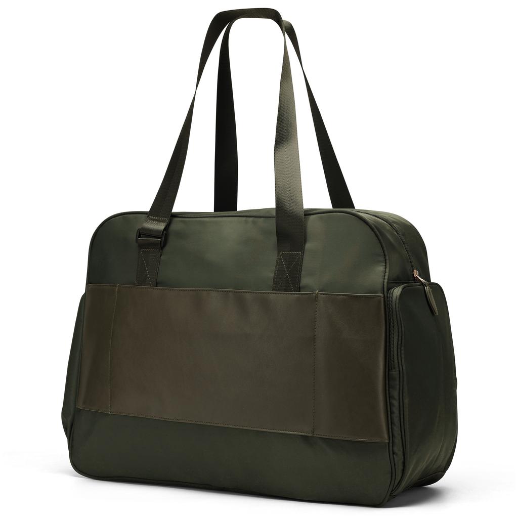 ELLE Wayfarer 40L Monogram Weekender Duffel Bag | Olive Green