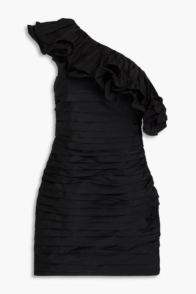REBECCA VALLANCE Chloe one-shoulder ruffled taffeta mini dress 1