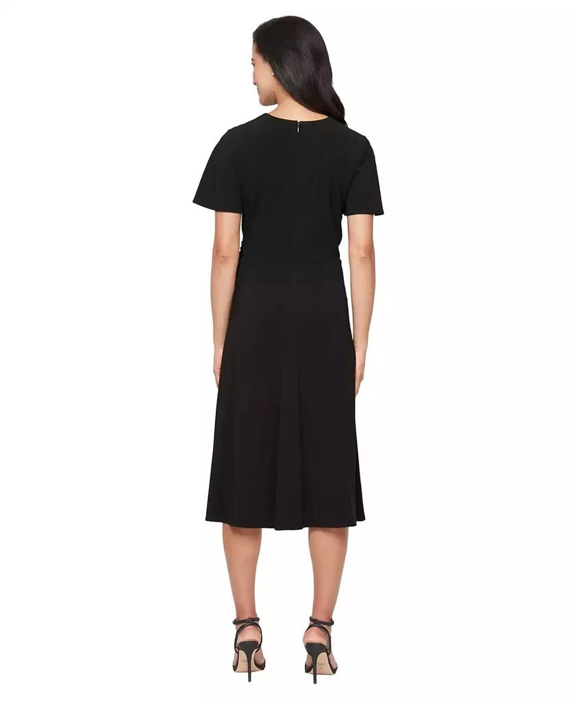 SL Fashions Women's Solid-Color Surplice Flutter-Sleeve Dress 3