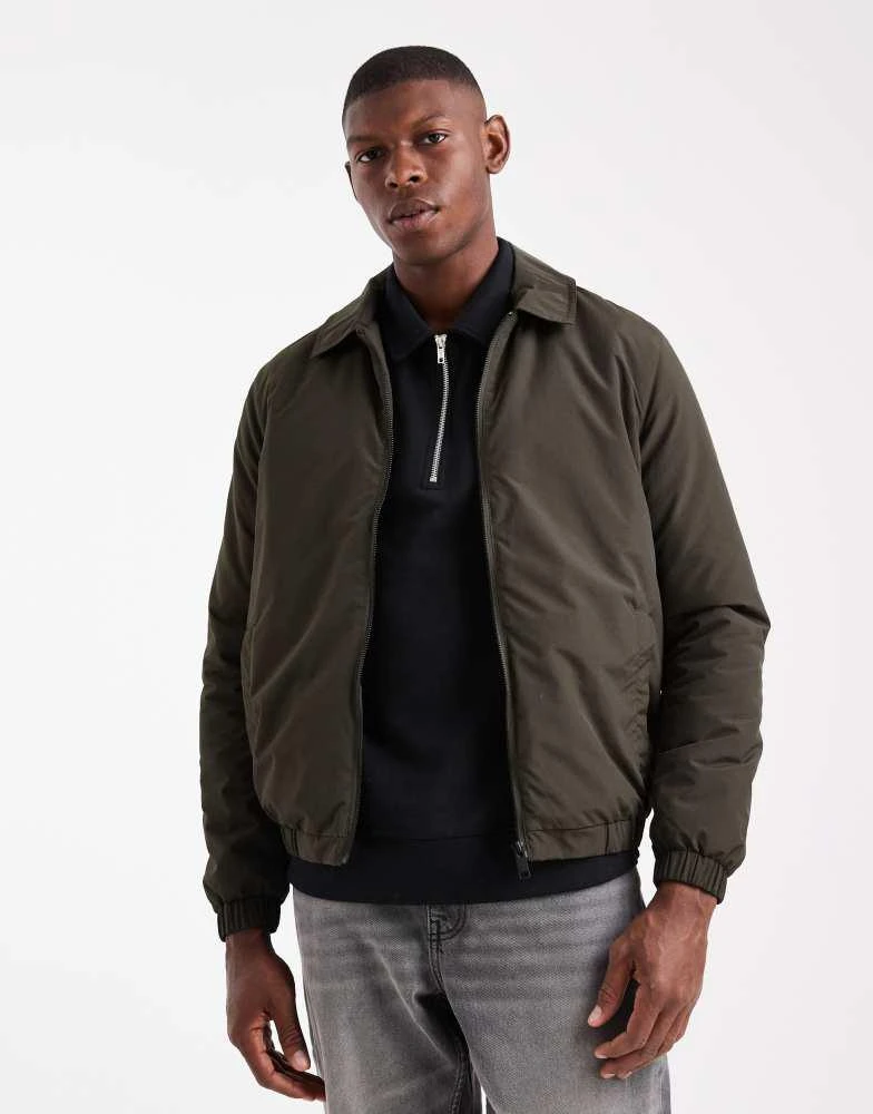 Brave Soul Brave Soul padded collared short jacket in khaki