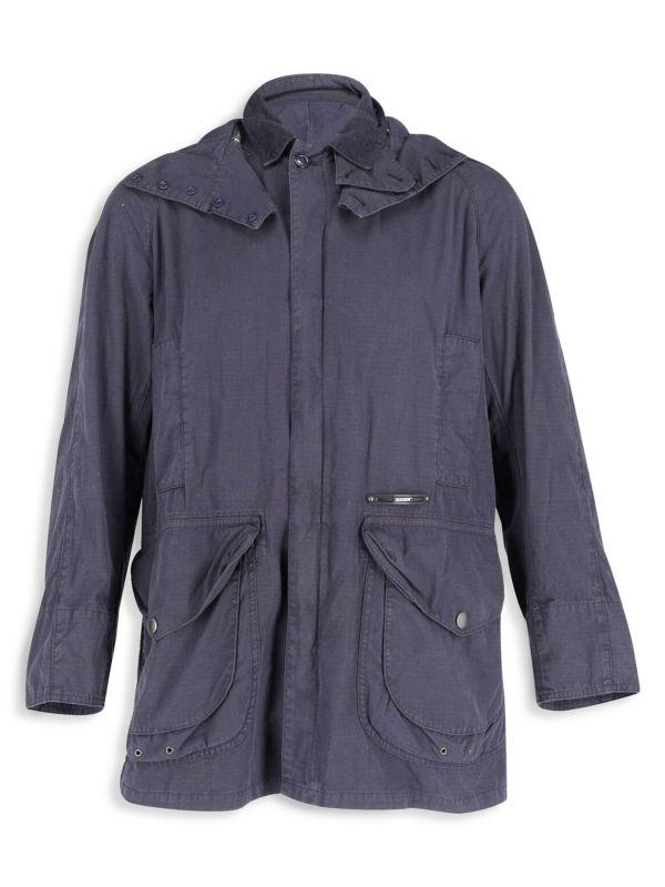 Barbour Barbour Gold Standard Supa-Beaufort Wax Jacket In Navy Blue Cotton