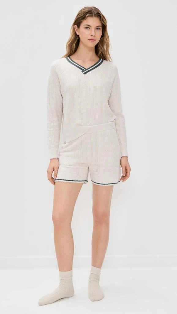 Barefoot Dreams V Neck Pointelle Pullover 4