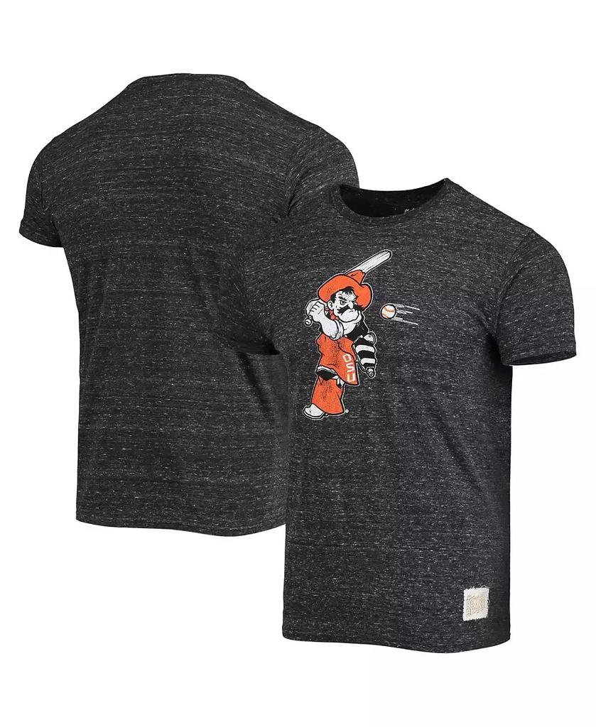 The Original Retro Brand Men's Black Oklahoma State Cowboys Batter Slub Vintage Tri-Blend T-shirt