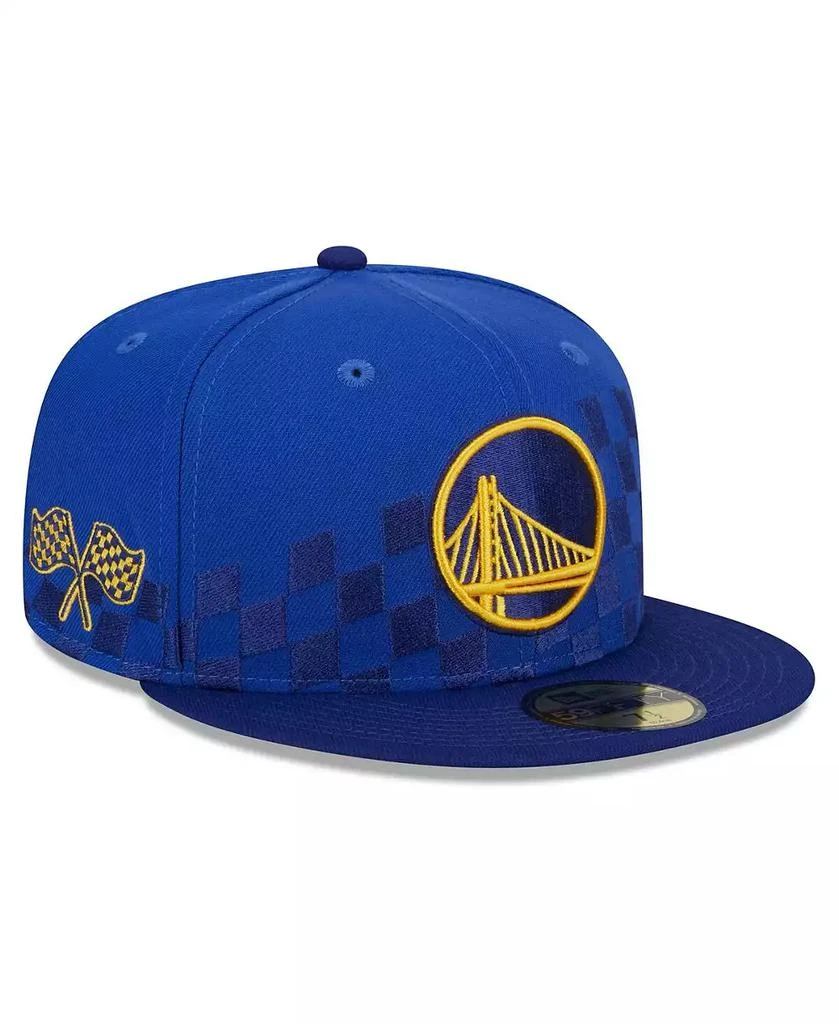 New Era Men's Royal Golden State Warriors 2024 NBA All-Star Game Rally Drive Checkerboard 59FIFTY Crown Fitted Hat 1