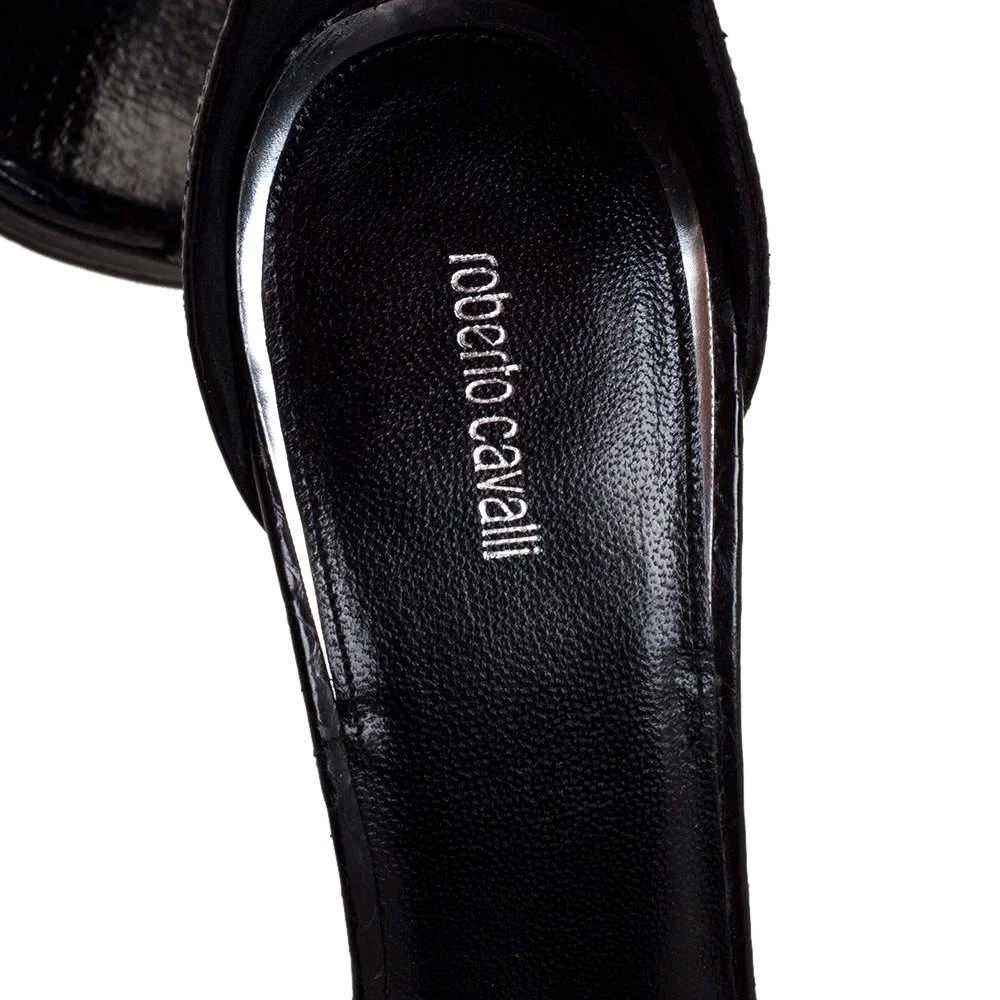 Roberto Cavalli Roberto Cavalli Black Python Crystal Embellished Panther Sandals Size 39 7